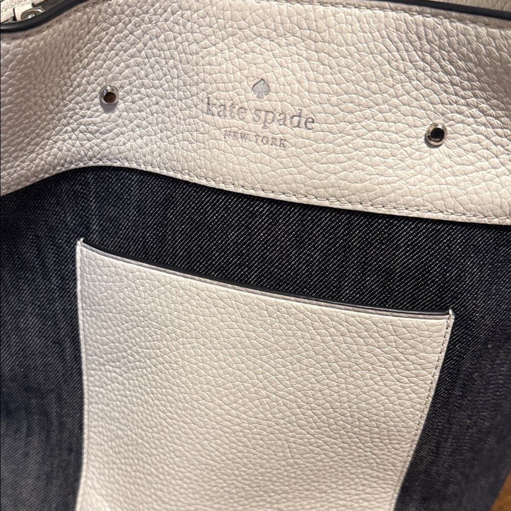 Kate Spade Navy and White Shoulder Bucket Bag - Picture 2 of 9